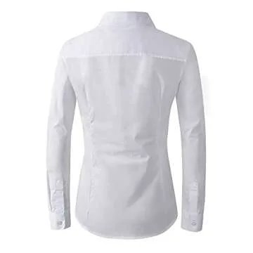 Beninos Women's Formal Work Wear White Simple Shirt Crafted for Comfort, Style, and Versatility