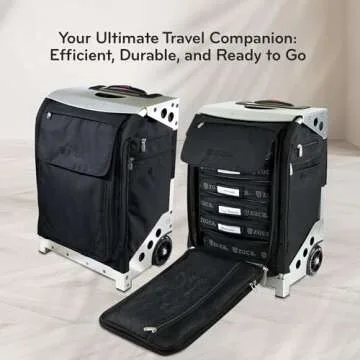 ZUCA Flyer Artist Case - Professional Makeup Case with 5 Vinyl Utility Pouches Travel Cover 41" Tele...