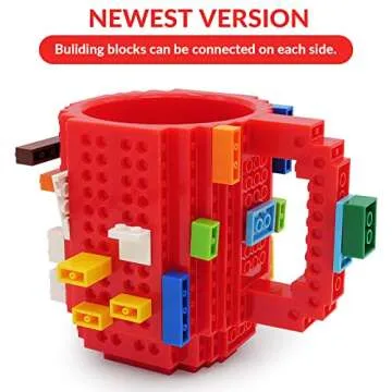 Lumsburry Build-on Brick Coffee Mug for All Ages Red
