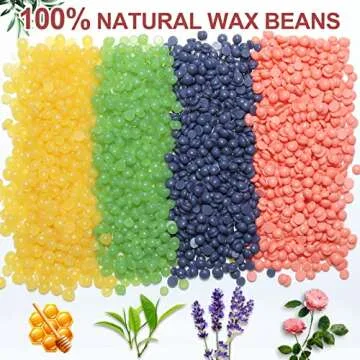Waxing Kit Wax Warmer Hair Removal, with Hard Wax Beans, Adjustable Temperature for All Wax/Hair Types, Eyebrow, Facial, Body, Bikini, Brazilian, Full Body At Home Waxing Painless