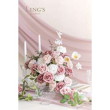 Ling's Moment Artificial Flowers, 25Pcs 3" Roses in Dusty Rose Shades, Realistic DIY Foam Floral Decor for Wedding Bouquets/Centerpieces, Outdoor Party Backdrops, Room/Table, and Garden/Pot Decoration