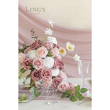 Ling's Moment Artificial Flowers, 25Pcs 3" Roses in Dusty Rose Shades, Realistic DIY Foam Floral Decor for Wedding Bouquets/Centerpieces, Outdoor Party Backdrops, Room/Table, and Garden/Pot Decoration