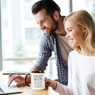 Funny Office Mug, Novelty Coffee Mug for Coworker Boss, Don't Talk to Me I Have No Self Control, Funny Office Coffee Mug Adult Humor