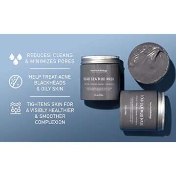 New York Biology Dead Sea Mud Mask for Face and Body with Dead Sea Mud Mask Infused with Lavender - Spa Quality Pore Reducer for Acne, Blackheads and Oily Skin, Natural Skincare – 8.8 Oz
