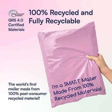100 Count, 12x15.5 inch 100% Recycled Poly Mailers Eco Friendly Packaging Envelopes Supplies Mailing...