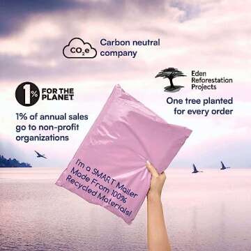 100 Count, 12x15.5 inch 100% Recycled Poly Mailers Eco Friendly Packaging Envelopes Supplies Mailing Bags 2.5 Mil Thick - SMART Mailer