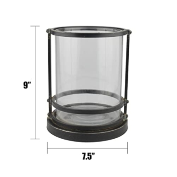 Stonebriar Rustic Black Metal Candle Holder for Home Decor