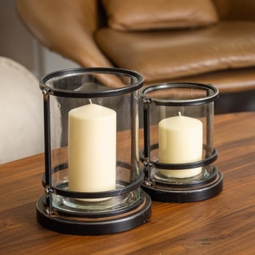 Stonebriar Rustic Black Metal Candle Holder for Home Decor