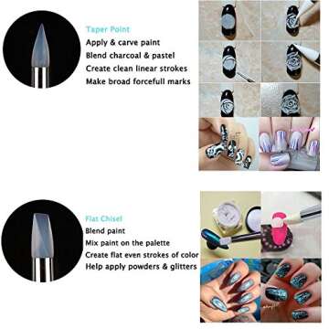 Ejiubas Sculpting Polymer Clay Tools 5 X 2 Way Dotting Tool Rubber Brushes Wipe Out Tools for DIY Nail Art and Art Craft