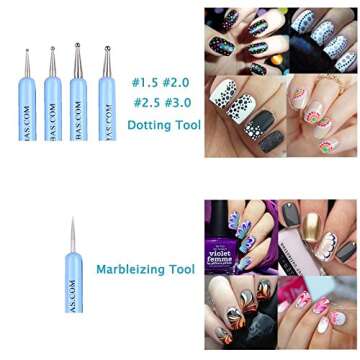 Ejiubas Sculpting Polymer Clay Tools 5 X 2 Way Dotting Tool Rubber Brushes Wipe Out Tools for DIY Nail Art and Art Craft