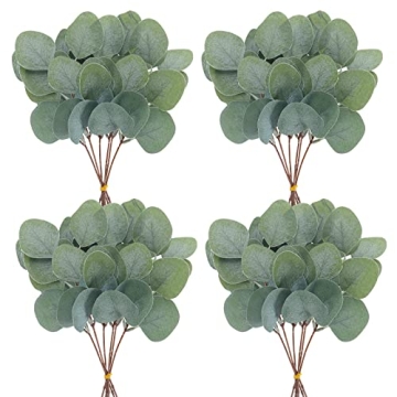 HATOKU 24pcs Silver Dollar Eucalyptus Stems - Beautiful Artificial Greenery for Weddings & Home Deco...