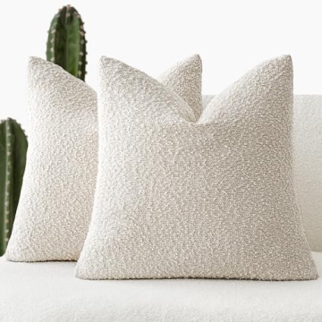 Textured Boucle Throw Pillow Covers - 2 Pack for Elegant Decor