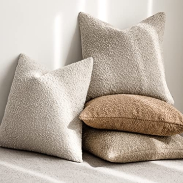 Textured Boucle Throw Pillow Covers - 2 Pack for Elegant Decor