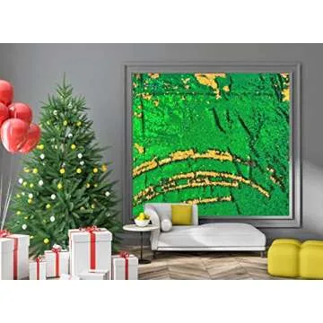 Sensory Wall Sequin Flip Fabric for Kids,2Yard Large Sequins Sensory Graffiti Fabric for Toddlers,Tactile Reversible Fabric Sensory Materials for Classroom Calming Corner(2 yd, Emerald + Gold)