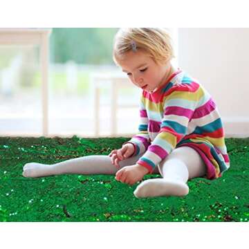 Sensory Wall Sequin Flip Fabric for Kids,2Yard Large Sequins Sensory Graffiti Fabric for Toddlers,Tactile Reversible Fabric Sensory Materials for Classroom Calming Corner(2 yd, Emerald + Gold)