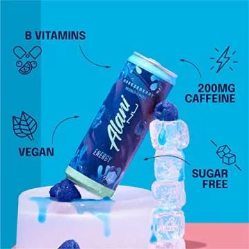Alani Nu BREEZEBERRY Sugar Free, Low Calorie Energy Drinks | 200mg Caffeine | Biotin B Vitamins | Zero Sugar | 10 Calories | 12 Fl Oz Cans |12 Pack