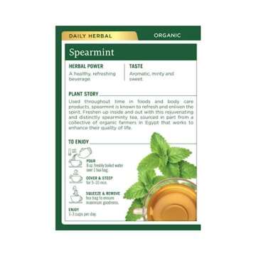 Traditional Medicinals Organic Spearmint Herbal Tea, Healthy & Refreshing, (Pack of 2) - 32 Tea Bags Total