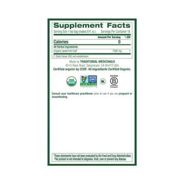 Traditional Medicinals Organic Spearmint Herbal Tea, Healthy & Refreshing, (Pack of 2) - 32 Tea Bags Total