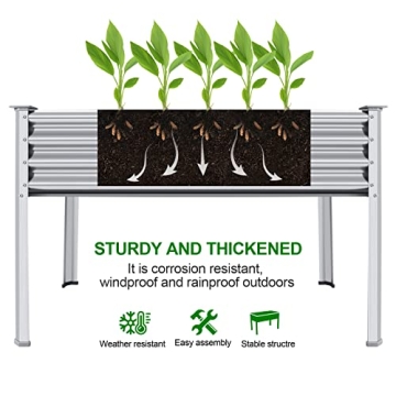 Land Guard Raised Garden Bed - Durable 48"x24" Elevated Planter Box