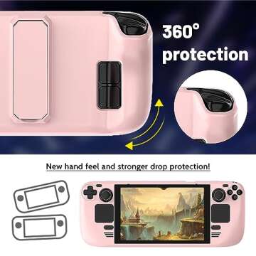 LUPAPA Protective Case for Steam Deck with Kickstand, Non-Slip Protective Shell for Steam Deck Made ...