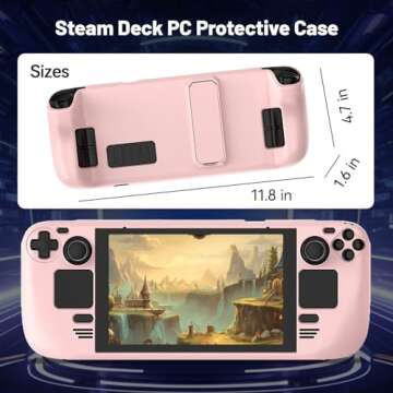 LUPAPA Protective Case for Steam Deck with Kickstand, Non-Slip Protective Shell for Steam Deck Made of PC Material, Accessories for Steam Deck Gaming Handheld