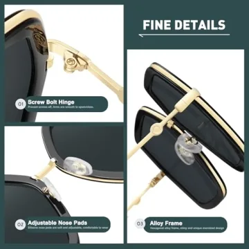 WOWSUN Oversized Women’s Sunglasses with UV Protection