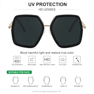 WOWSUN Oversized Women’s Sunglasses with UV Protection
