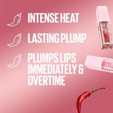 MAYBELLINE Lifter Gloss Lifter Plump, Plumping Lip Gloss with Chili Pepper and 5% Maxi-Lip, Mauve Bite, Sheer Mauve, 1 Count