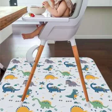 Splat Floor Mat for Under High Chair/Arts/Crafts by CLCROBD, 51" Waterproof Anti-Slip Food Splash Spill Mess Mat, Washable Portable Picnic Mat and Table Cloth