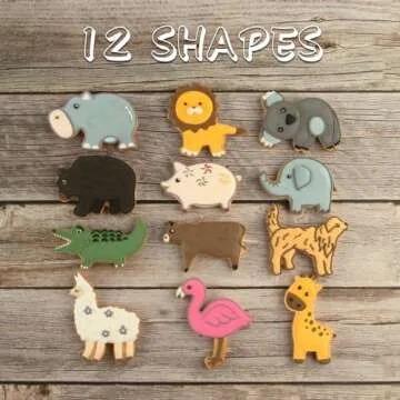 Animal Cookie Cutters for Kids - 12 PCS Safari Set in Gift Box