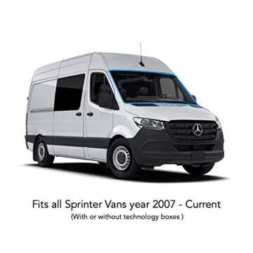 VanEssential Insulated Magnetic Blackout Front Windshield Cover Designed for Mercedes-Benz NCV3/VS30 (Van Years 2007 to Current) - Olive Gray