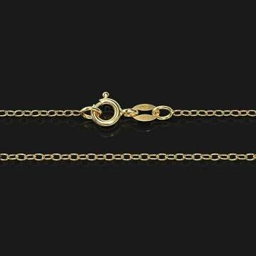 Bling For Your Buck 18K Gold Flashed Sterling Silver 1.2mm Very Thin Italian Cable Chain Necklace - 20"