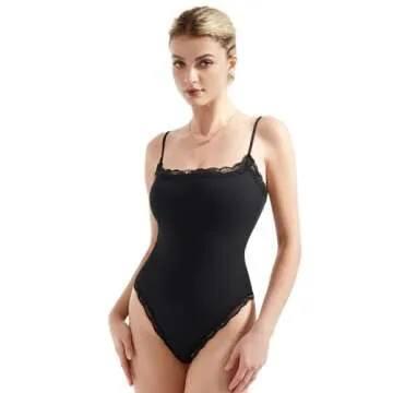 SUUKSESS Lace Bodysuit - Sleek & Comfy Essential Top