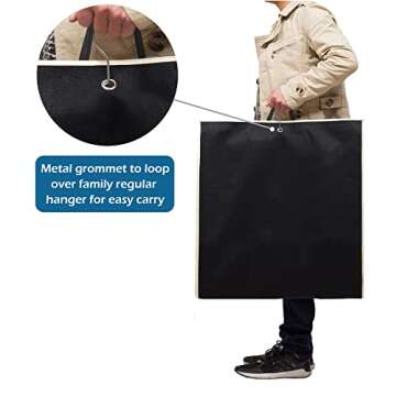 MISSLO 50" Gusseted Travel Garment Bag with Clear Zipper Pouch Breathable Dress Storage Garment Cover for Hanging Full Length Coat, Long Jacket, Suit with Tails