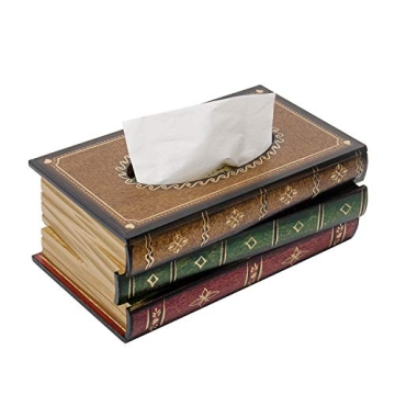 Retro Wooden Antique Book Tissue Box for Home Decor