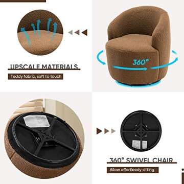 Cute Child Swivel Barrel Chair Set 2 - Cozy & Modern