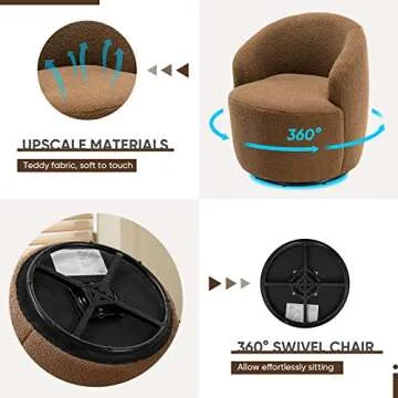 Cute Child Swivel Barrel Chair Set 2 - Cozy & Modern