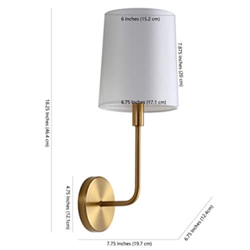 SAFAVIEH SCN4014A Lighting Jaxson Brass Gold Wall (LED Bulb Included) Sconce