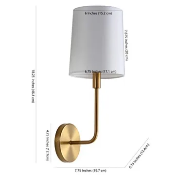 SAFAVIEH SCN4014A Lighting Jaxson Brass Gold Wall (LED Bulb Included) Sconce