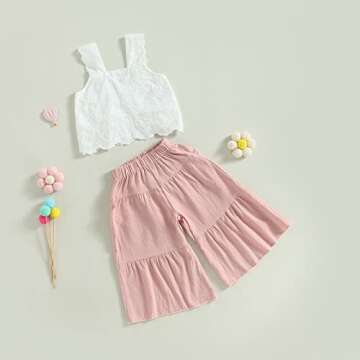 Stylish Geogenry Baby Girl Summer Outfit Set With Lace