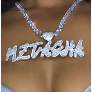 DOBLING Custom Heart Name Necklace - White Gold Jewelry