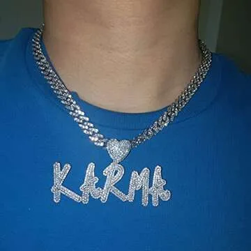 DOBLING Custom Heart Name Necklace - White Gold Jewelry