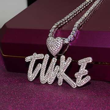 DOBLING Custom Heart Name Necklace - White Gold Jewelry