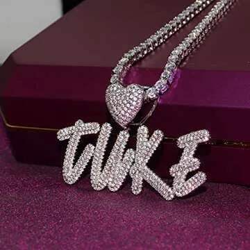 DOBLING Custom Heart Name Necklace - White Gold Jewelry