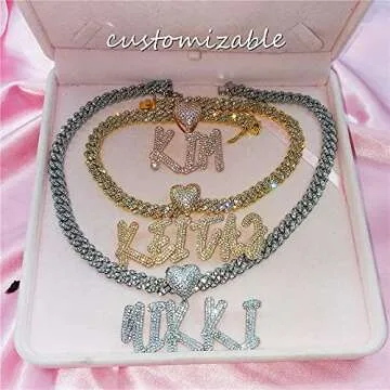 DOBLING Custom Heart Name Necklace - White Gold Jewelry