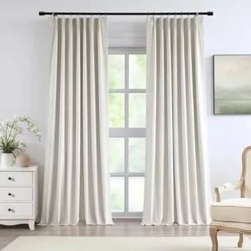 Vision Home Velvet Pinch Pleated Blackout Curtains - 90" for Living Room & Bedroom