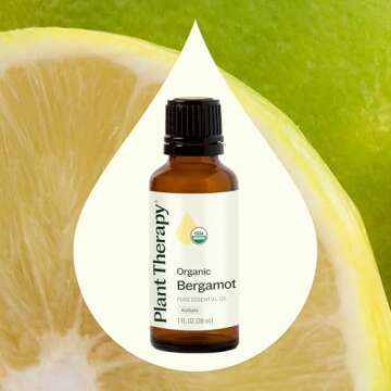 Plant Therapy Organic Bergamot Essential Oil 30 mL (1 oz) 100% Pure, Undiluted, Therapeutic Grade