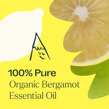 Plant Therapy Organic Bergamot Essential Oil 30 mL (1 oz) 100% Pure, Undiluted, Therapeutic Grade