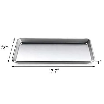 New Star Foodservice 36862 Commercial-Grade 18-Gauge Aluminum Sheet Pan/Bun Pan, 13" L x 18" W x 1" H (Half Size) | Measure Oven (Recommended)