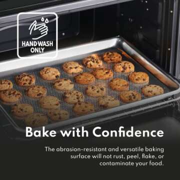 New Star Foodservice 36862 Commercial-Grade 18-Gauge Aluminum Sheet Pan/Bun Pan, 13" L x 18" W x 1" H (Half Size) | Measure Oven (Recommended)